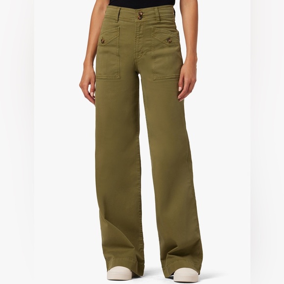 JOE’S Premium Cargo Wide Leg High Rise Pant in Burnt Olive Size 26 - Picture 2 of 9